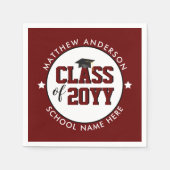 Klasse der Burgundy Graduate Graduation Party 2023 Serviette (Vorderseite)