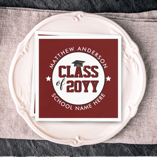 Klasse der Burgundy Graduate Graduation Party 2023 Serviette