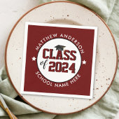 Klasse der Burgundy Graduate Graduation Party 2023 Serviette