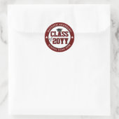 Klasse der Burgundy Graduate Graduation Party 2024 Runder Aufkleber (Tasche)