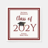 Klasse der Burgundy Graduate Graduation Party 2024 Serviette (Vorderseite)