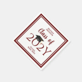 Klasse der Burgundy Graduate Graduation Party 2024 Serviette (Ecke)