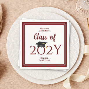 Klasse der Burgundy Graduate Graduation Party 2024 Serviette