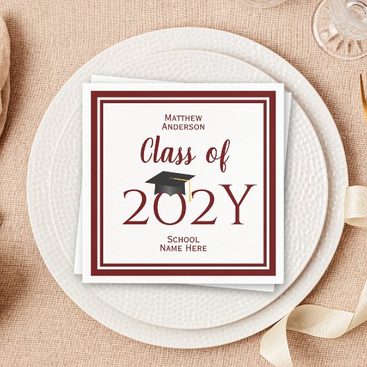 Klasse der Burgundy Graduate Graduation Party 2024 Serviette