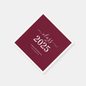 Klasse der Burgundy Graduation Party 2025 Serviette (Ecke)