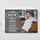 Klasse der Chalkboard-Foto-Graduierungspartei 2015 Einladung (Vorderseite)