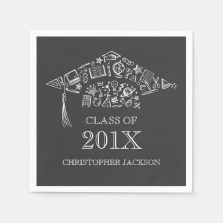 Klasse der Chalkboard Graduation Cap Paper Napkin Serviette