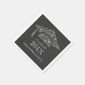 Klasse der Chalkboard Graduation Cap Paper Napkin Serviette (Ecke)