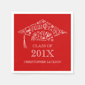 Klasse der Chalkboard Graduation Cap Paper Napkin Serviette