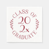 Klasse der Chic Burgundy White Graduation Party 20 Serviette (Vorderseite)