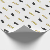 Klasse der Classic Grad Cap and Balloons 2025 Geschenkpapier (Ecke)