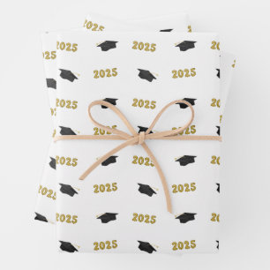 Klasse der Classic Grad Cap and Balloons 2025 Geschenkpapier Set