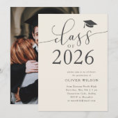 Klasse der Cream Graduation Party 2025 Einladung (Vorne/Hinten)
