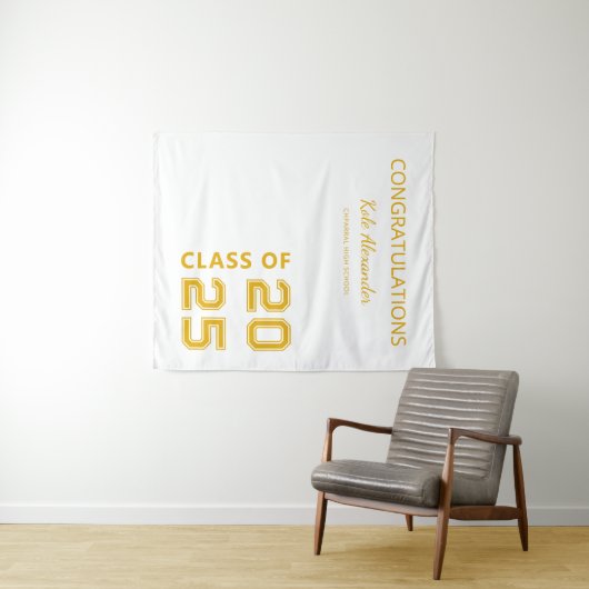 Klasse der "Custom Graduation Party High School" 2 Wandteppich (Beispiel (Horizontal))