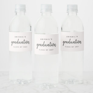 Klasse der einfachen Chic Graduation Party 2021 Wasserflaschenetikett