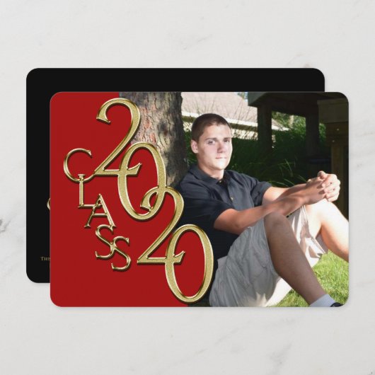 Klasse der Einladung des Roten Fotos 2020 (Vorne/Hinten)