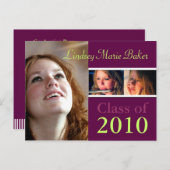 Klasse der Einladung von Postkarten für Abschluss (Vorne/Hinten)