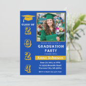 Klasse der Einladung zum blauen gelben Abschluss 2 (Stehend Vorderseite)