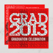 Klasse der Einladung zur Graduation Party Red (Vorne/Hinten)