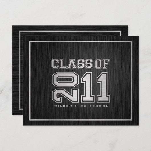 Klasse der Einladung zur Graduation Party (Silber) (Vorne/Hinten)