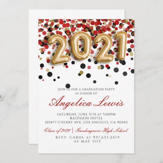 Klasse der Einladung zur Graduationspartei 2021 (Vorne/Hinten)