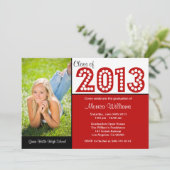 Klasse der Einladungen zur Red Graduation Party 20 (Stehend Vorderseite)