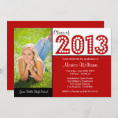 Klasse der Einladungen zur Red Graduation Party 20 (Vorne/Hinten)