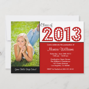 Klasse der Einladungen zur Red Graduation Party 20