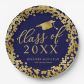Klasse der Elegant Gold Blue Graduation Party 2021 Pappteller (Vorderseite)