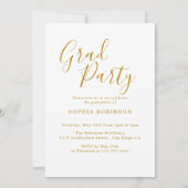 Klasse der Elegant Gold Script Graduation Party 20 Einladung (Rückseite)