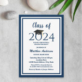 Klasse der Elegant Navy Blue Graduation Party 2023 Einladung