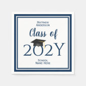 Klasse der Elegant Navy Blue Graduation Party 2024 Serviette (Vorderseite)