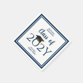 Klasse der Elegant Navy Blue Graduation Party 2024 Serviette (Ecke)
