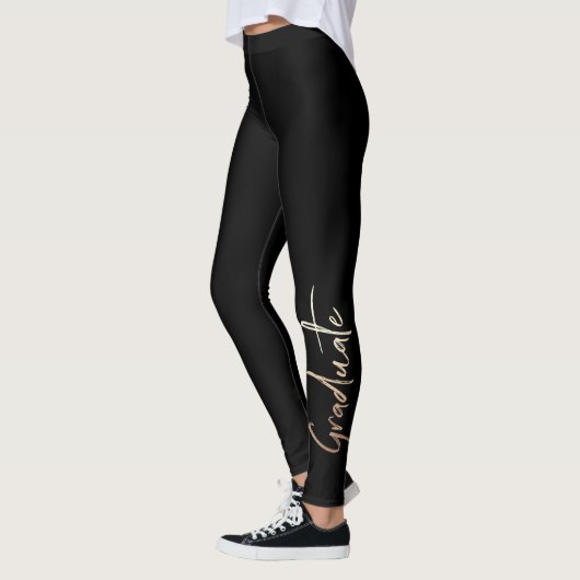Klasse der eleganten Typografie Graduate Black Gol Leggings (Links)