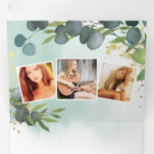 Klasse der Eukalyptus-Graduationspartei 2025 Dreifach Gefaltete Einladung (Innen Erste Seite)