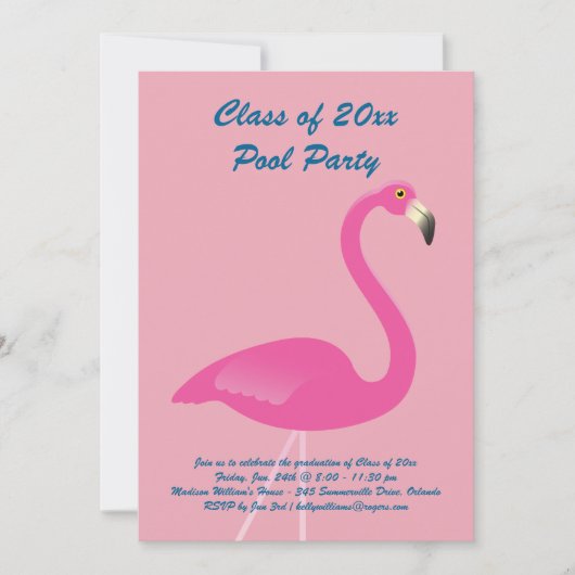 Klasse der Flamingo-Einladung 2019 in Rosa Einladung (Vorderseite)