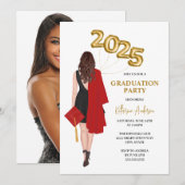 Klasse der Foto-Graduationspartei für Frauen 2025 Einladung (Vorne/Hinten)