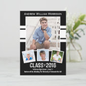 Klasse der Fotocollage Sport Graduation Party 2016 Einladung (Stehend Vorderseite)