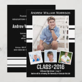 Klasse der Fotocollage Sport Graduation Party 2016 Einladung (Vorne/Hinten)