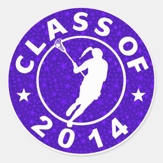 Klasse der Girl Lacrosse 2014 Runder Aufkleber (Vorderseite)
