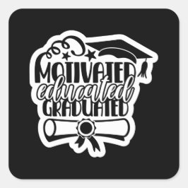 Klasse der Glückwunsch des Graduate 2022 Grad Quadratischer Aufkleber