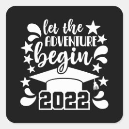 Klasse der Glückwunsch des Graduate 2022 Grad Quadratischer Aufkleber