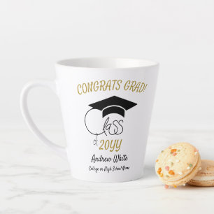 Klasse der Glückwunsch Grad-Inspiration-Schwarz-G Milchtasse