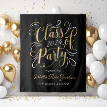 Klasse der Gold Black Custom Graduation Party 2025