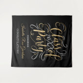 Klasse der Gold Black Custom Graduation Party 2025 Wandteppich (Vorderseite (Horizontal))