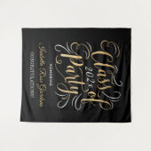 Klasse der Gold Black Custom Graduation Party 2025 Wandteppich (Vorderseite (Horizontal))