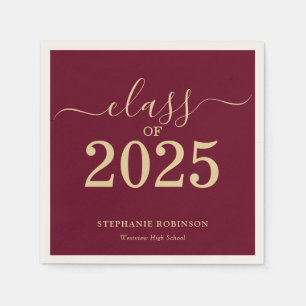 Klasse der Gold Maroon Graduation Party 2025 Serviette