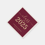Klasse der Gold Maroon Graduation Party 2025 Serviette (Ecke)