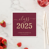 Klasse der Gold Maroon Graduation Party 2025 Serviette (Beispiel)