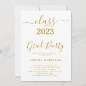 Klasse der Gold Script Graduation Party 2023 Einladung (Vorderseite)
